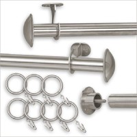 Pinnacle  28 to 52-inch Indoor /Outdoor Curtain Rod - 52 Stainless Steel Finish   